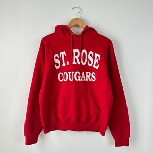 ST ROSE COUGARS Red Hoodie Sweatshirt Pullover Fleece Jerzees Mens M